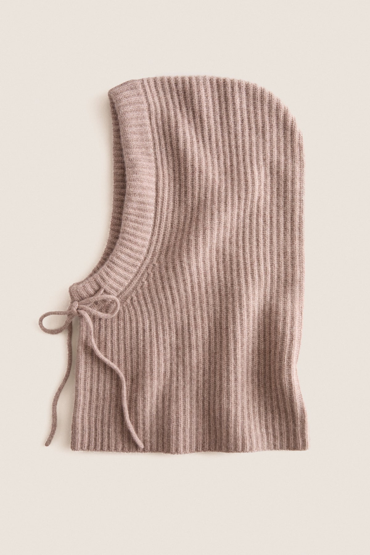 Wheat Cashmere Ribbed Balaclava
