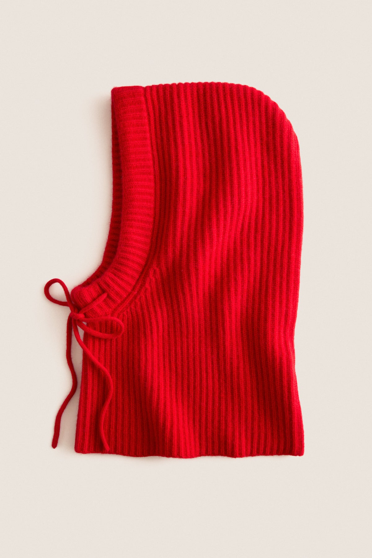 Apple Red Cashmere Ribbed Balaclava