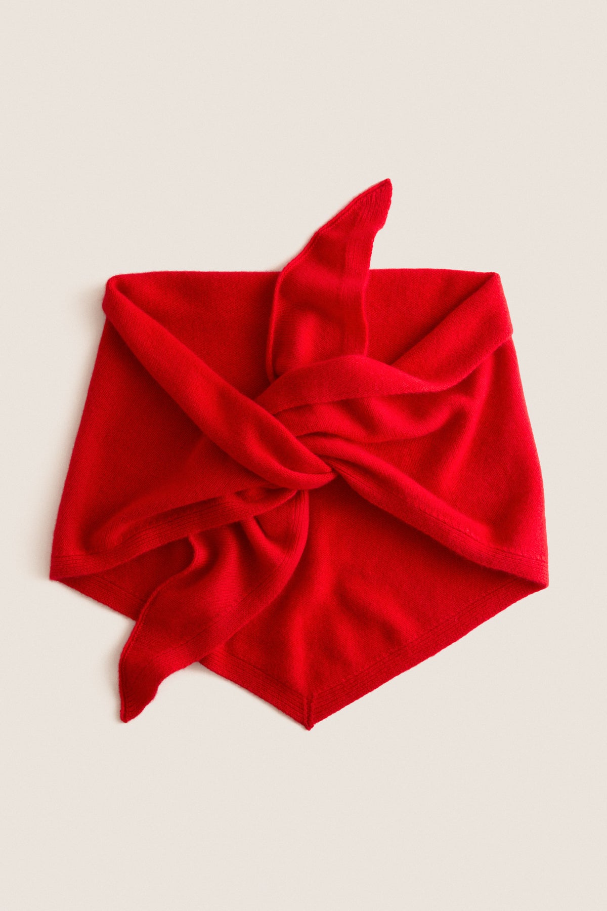 Apple Red Large Cashmere Triangle Scarf