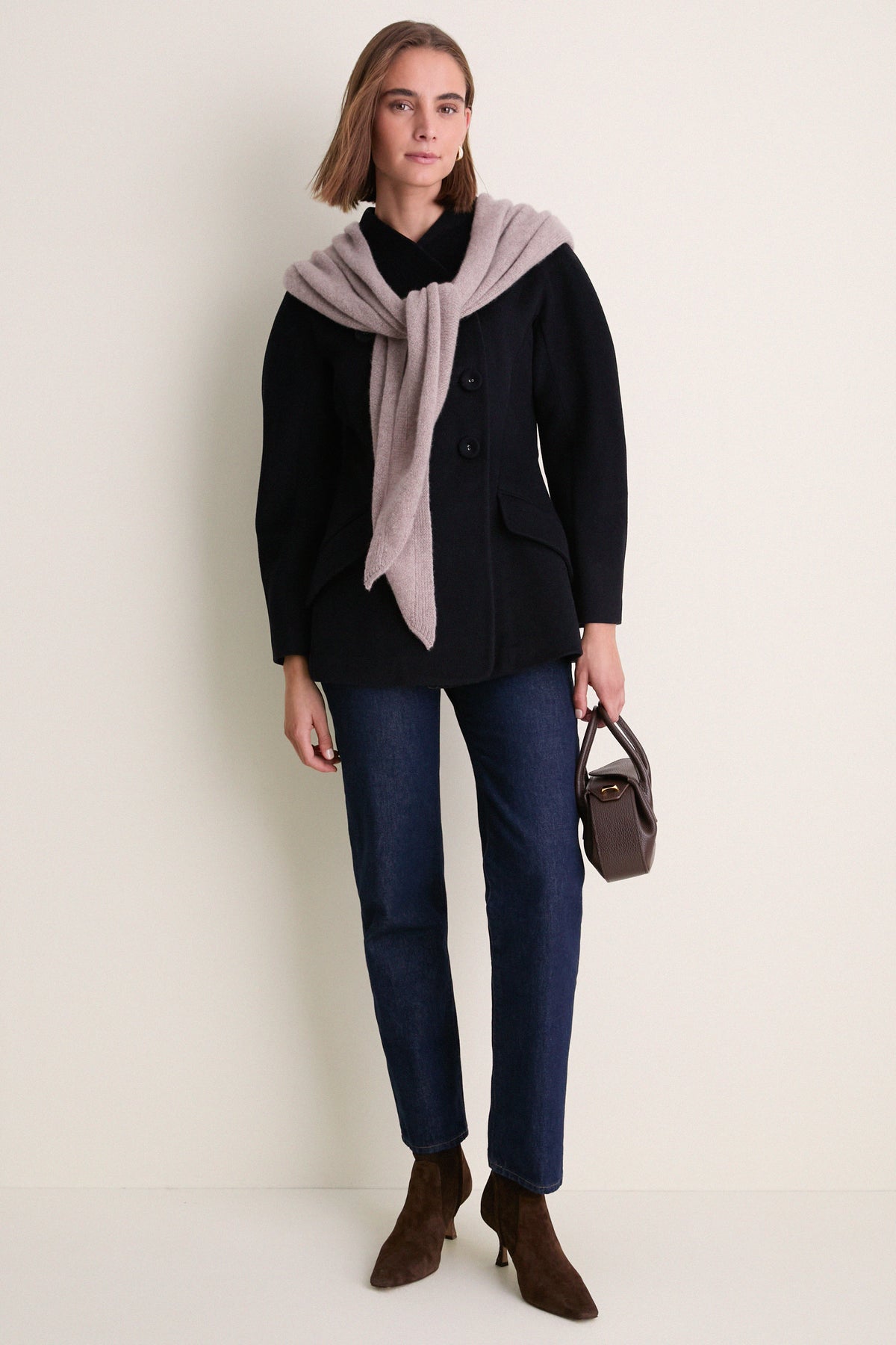 Wheat Large Cashmere Triangle Scarf