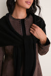 Black Large Cashmere Triangle Scarf
