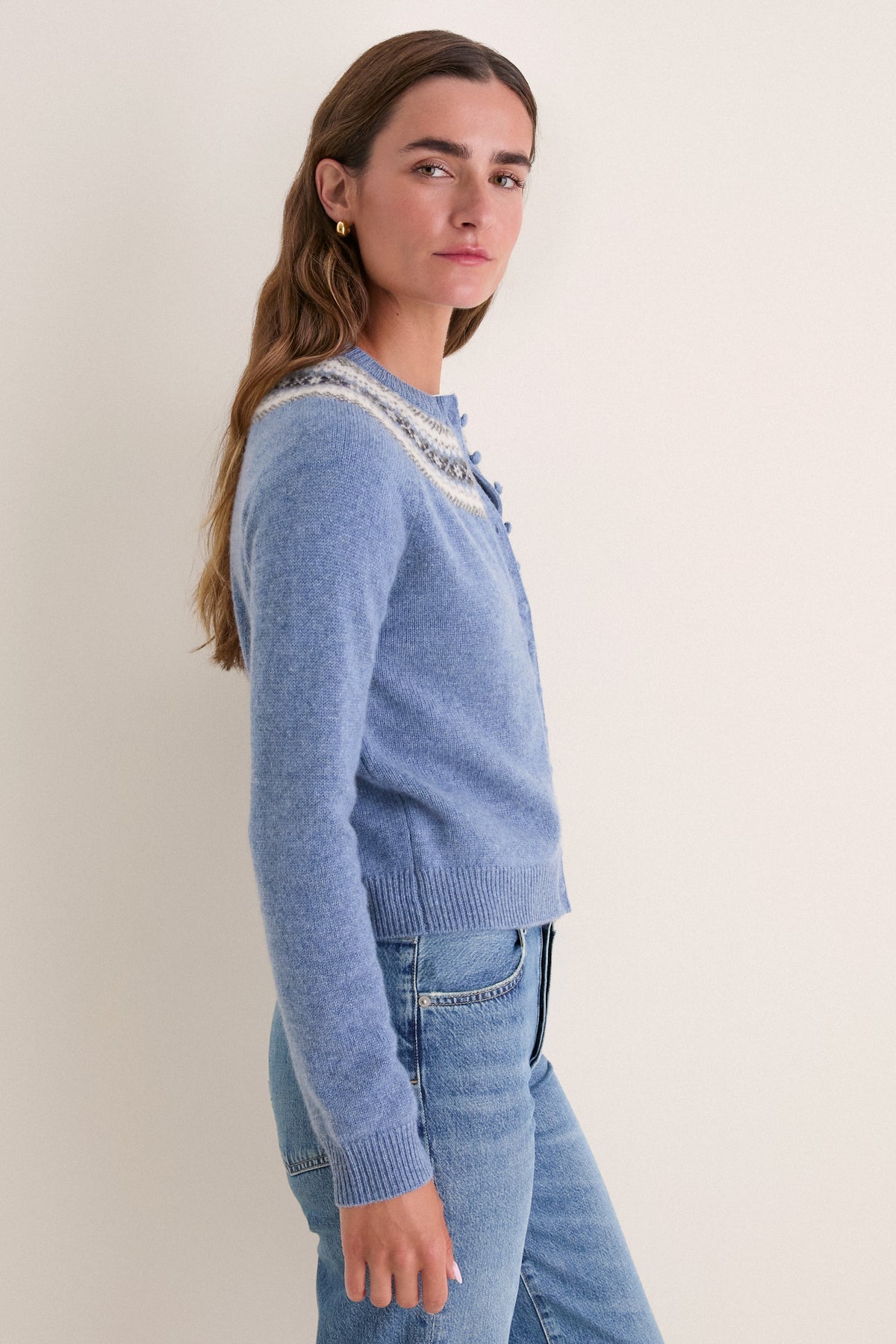 Slate Fair Isle Cashmere Moritz Cardigan