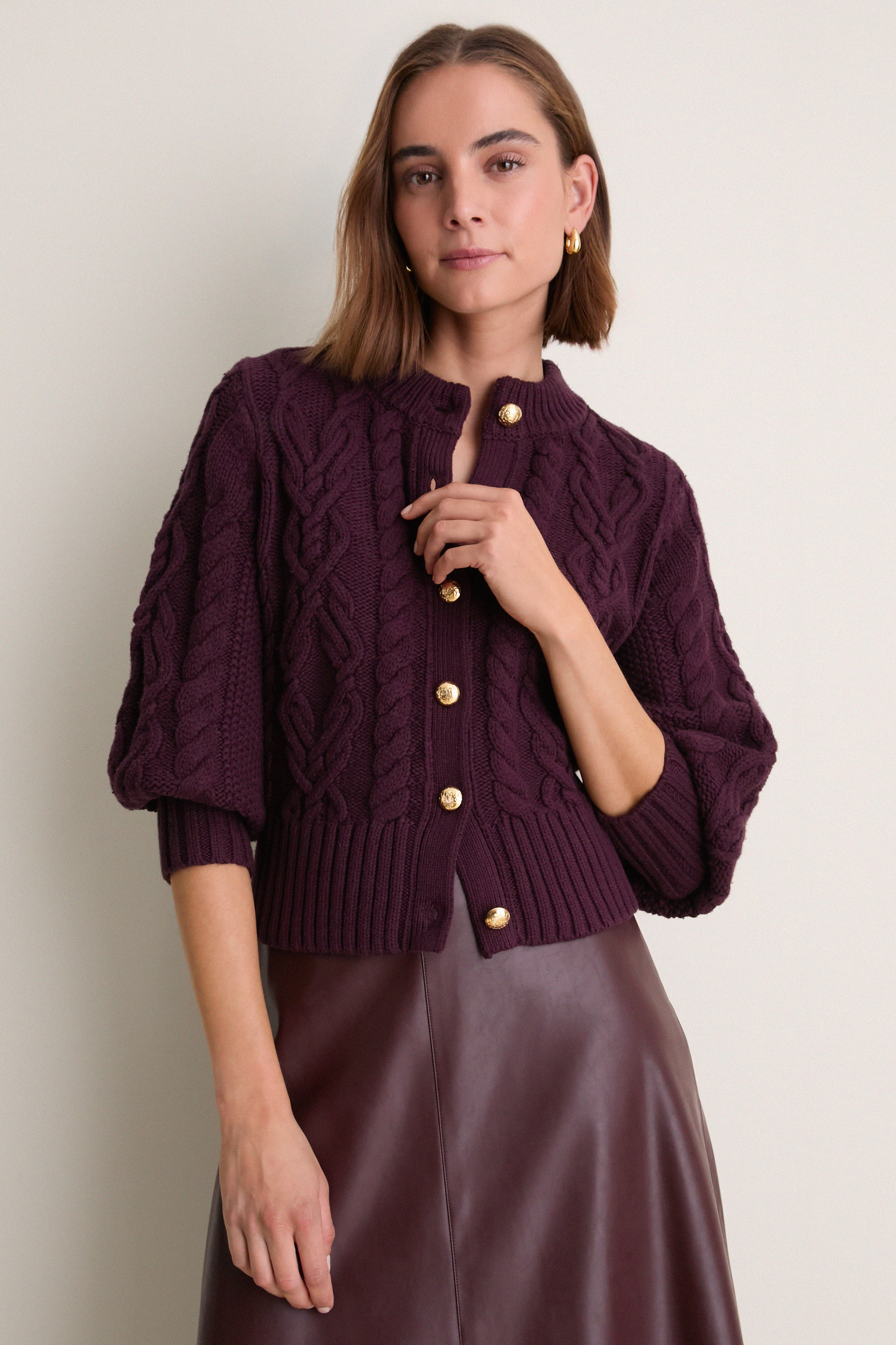 トップス NOTREemor plume nuance cardigan Plum Cotton Colette Cardigan | Tuckernuck