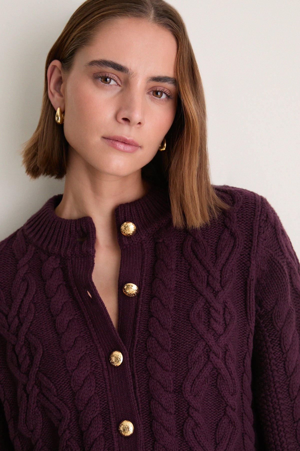 Plum Cotton Colette Cardigan