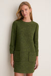Olive Wool Boucle Pearson Dress