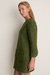 Olive Wool Boucle Pearson Dress
