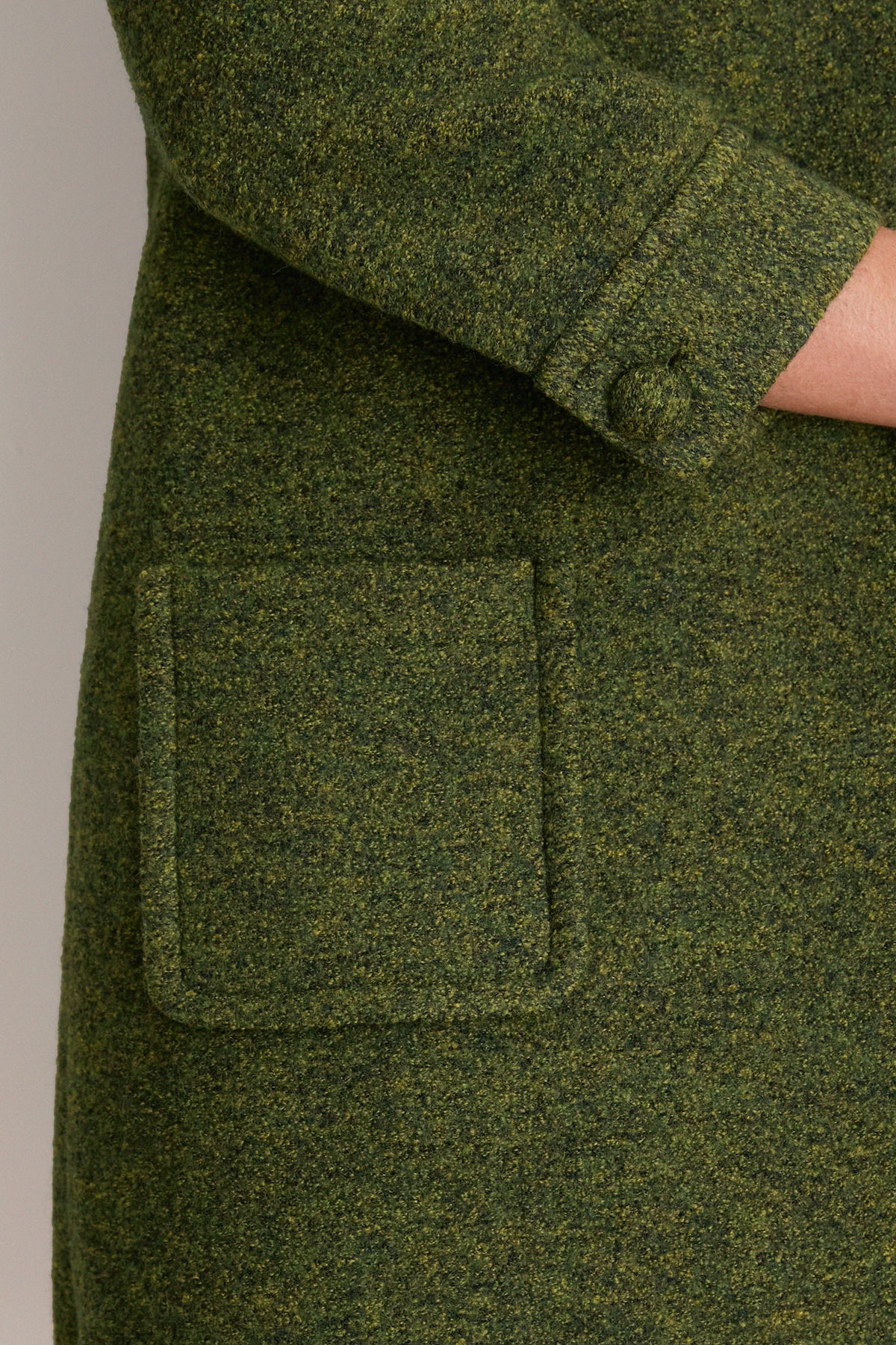 Olive Wool Boucle Pearson Dress