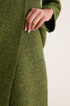 Olive Wool Boucle Meg A-Line Mini Skirt