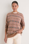 Camel Fair Isle Wool Verbier Crewneck
