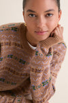 Camel Fair Isle Wool Verbier Crewneck