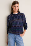 Midnight Fair Isle Wool Verbier Crewneck