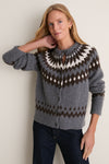 Gray and Brown Marlow Fair Isle Cardigan