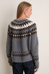 Gray and Brown Marlow Fair Isle Cardigan
