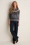 Gray and Brown Marlow Fair Isle Cardigan