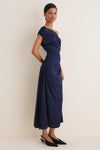 Navy Phare Silk Dress