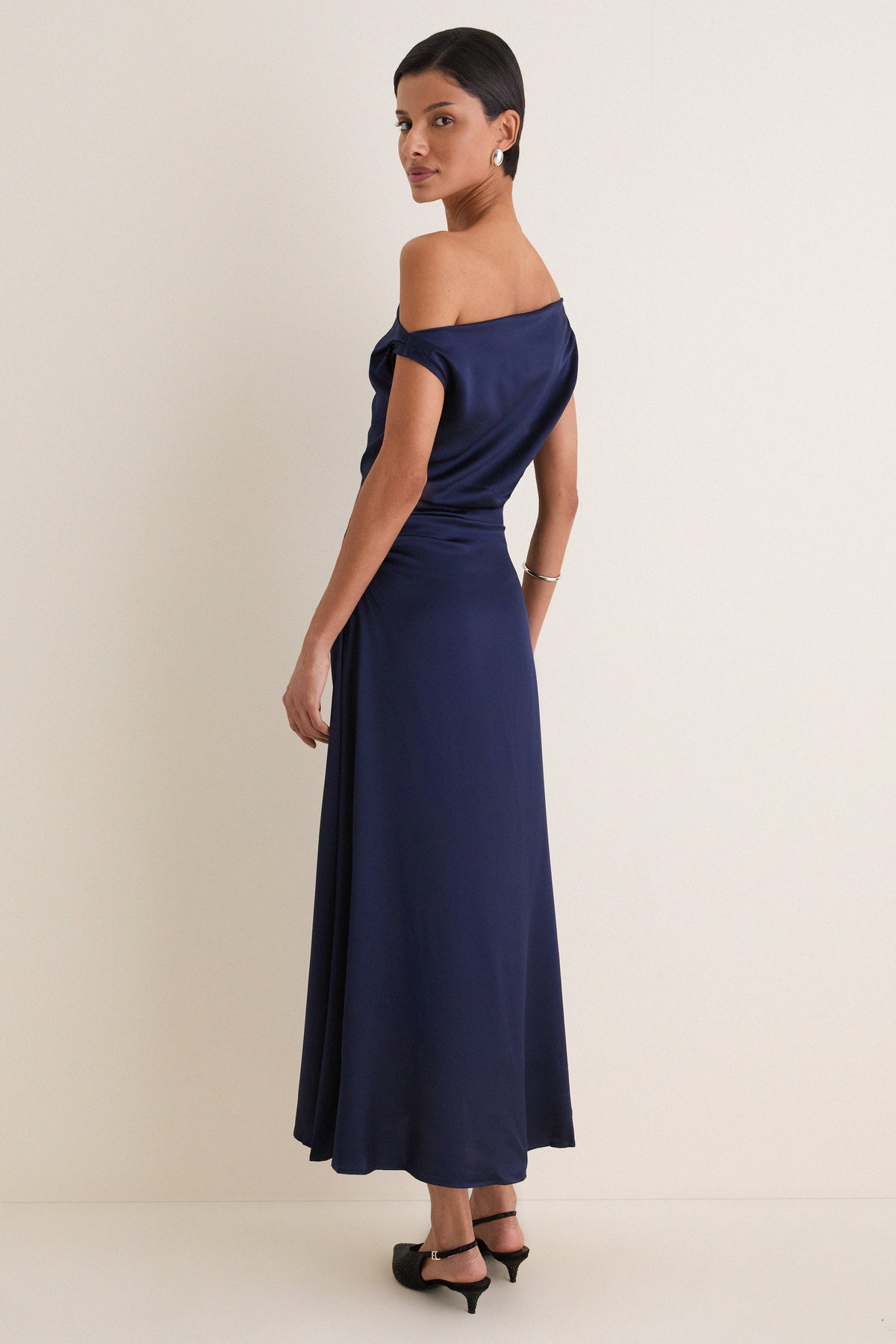 Navy Phare Silk Dress