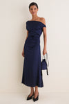 Navy Phare Silk Dress