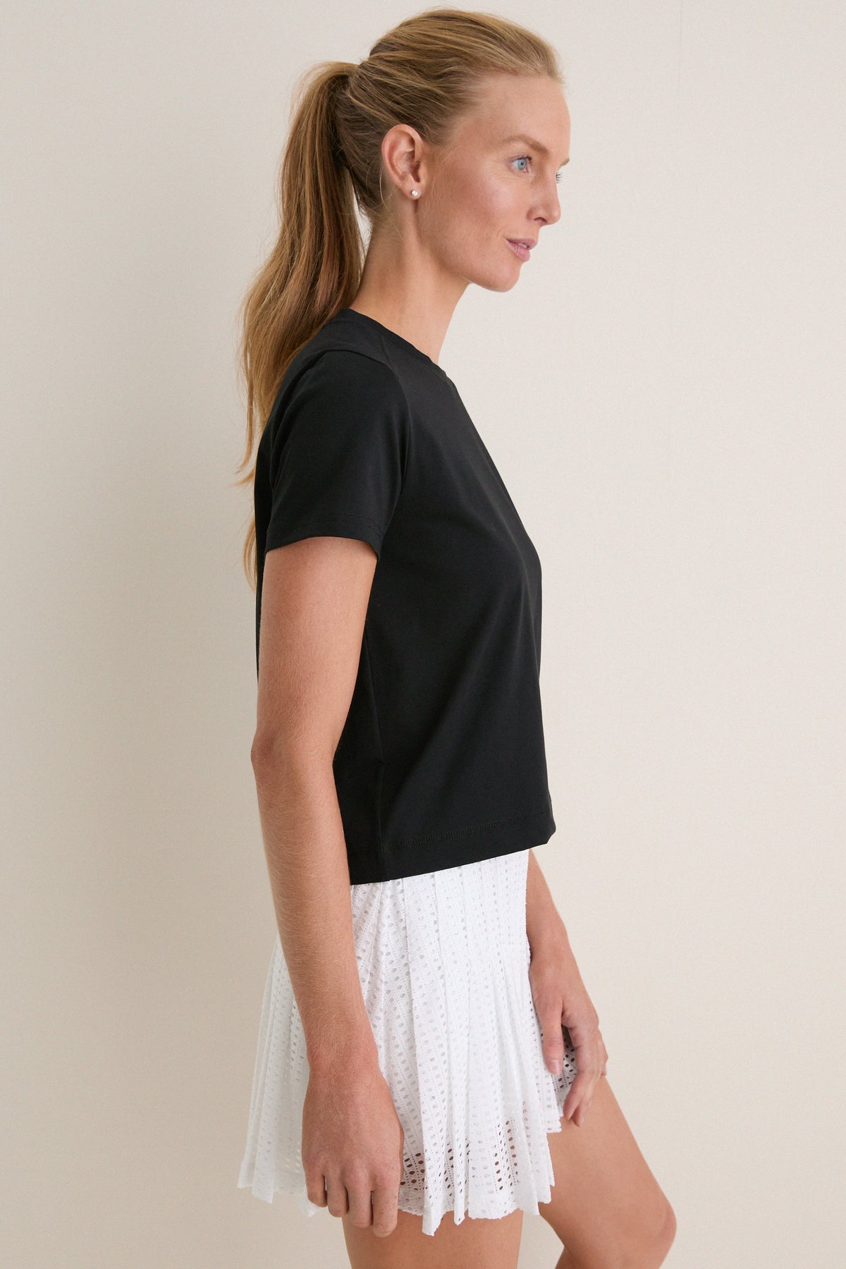 Black Short Sleeve Performance Cotton Sasha Tee