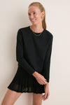 Black Long Sleeve Performance Cotton Sasha Tee