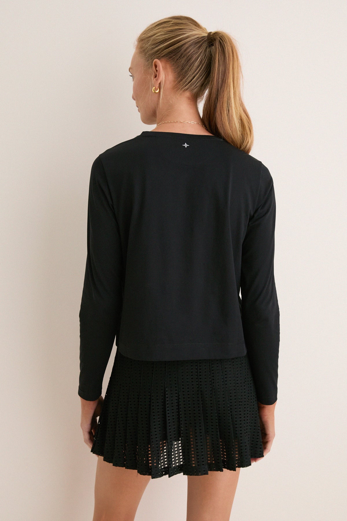 Black Long Sleeve Performance Cotton Sasha Tee