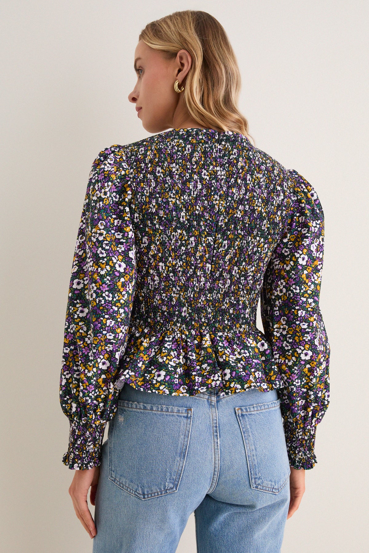 Figgy Floral Smocked Eliana Blouse