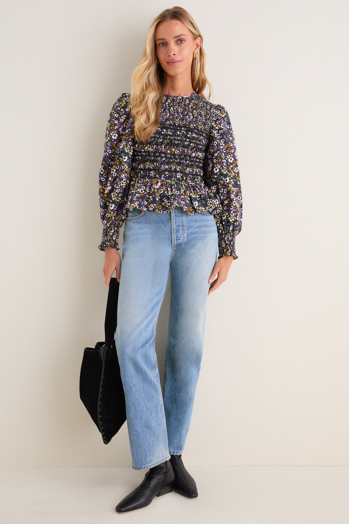 Figgy Floral Smocked Eliana Blouse