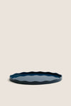 Large Scalloped Oval Legion Blue Lacquer Tray