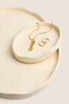 Large Scalloped Oval Cream Lacquer Tray