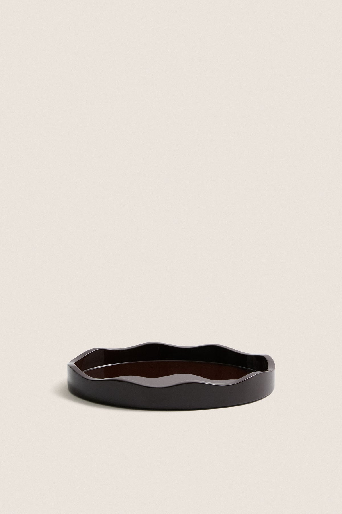 Small Oval Chestnut Lacquer Tray