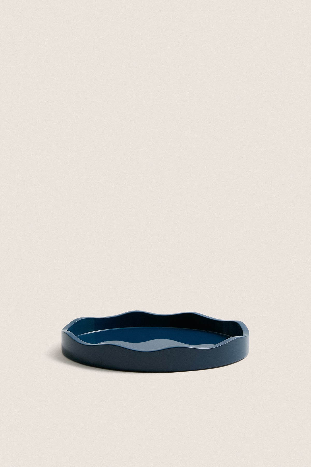 Small Oval Legion Blue Lacquer Tray