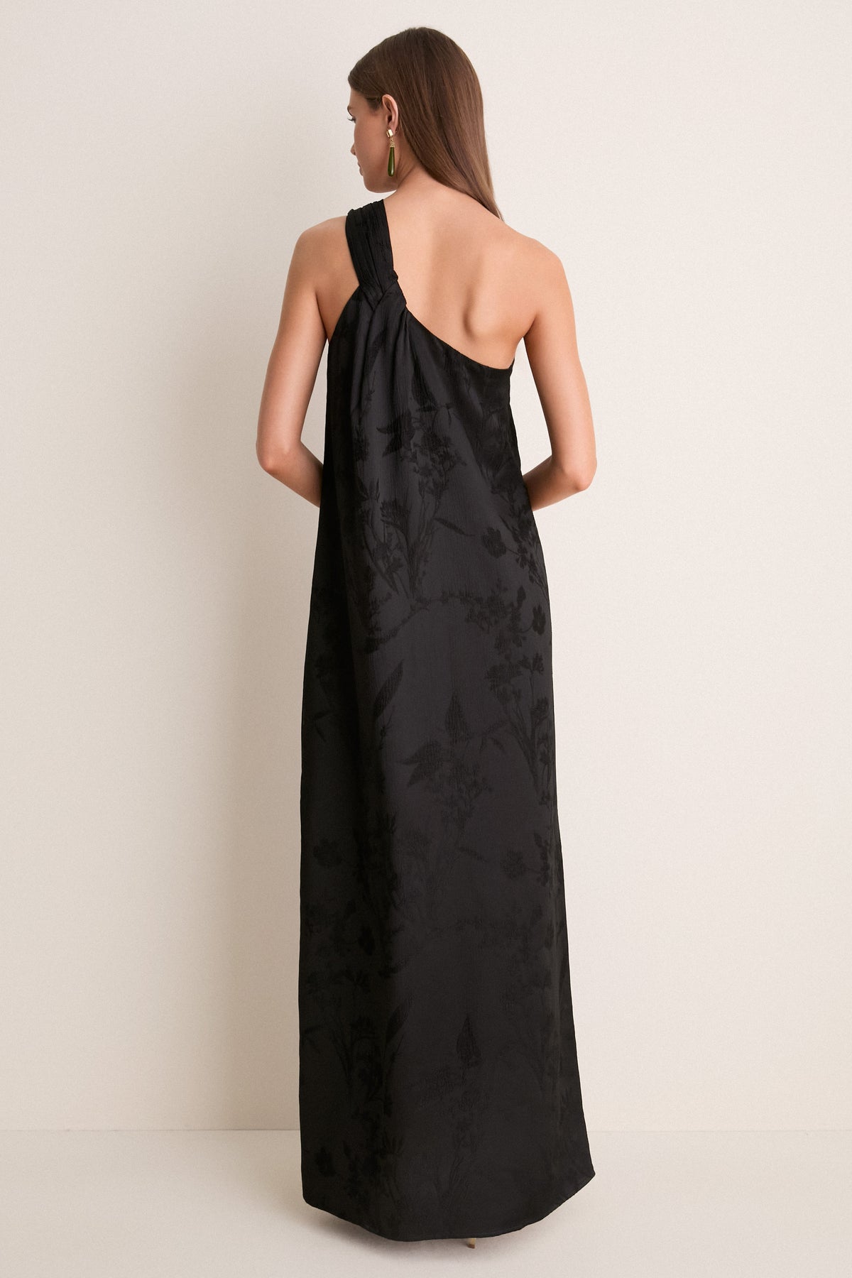 Black Jacquard Soleil Gown