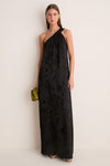 Black Jacquard Soleil Gown