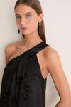 Black Jacquard Soleil Gown