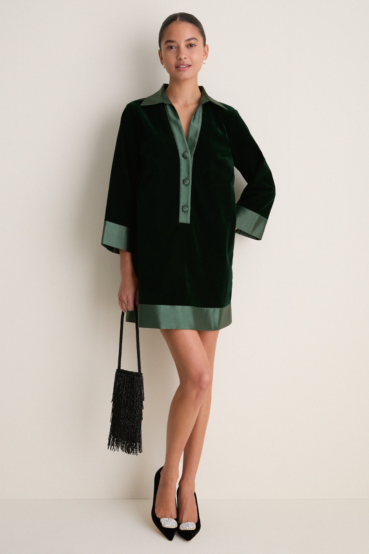 Sycamore Velvet Collier Dress