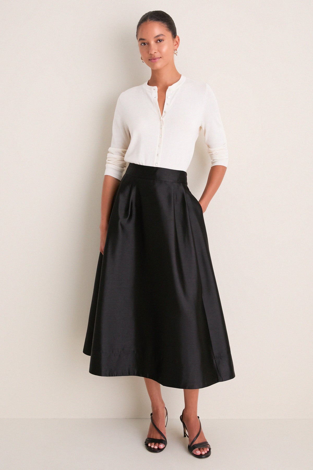 Noir Dupioni Kendall Skirt