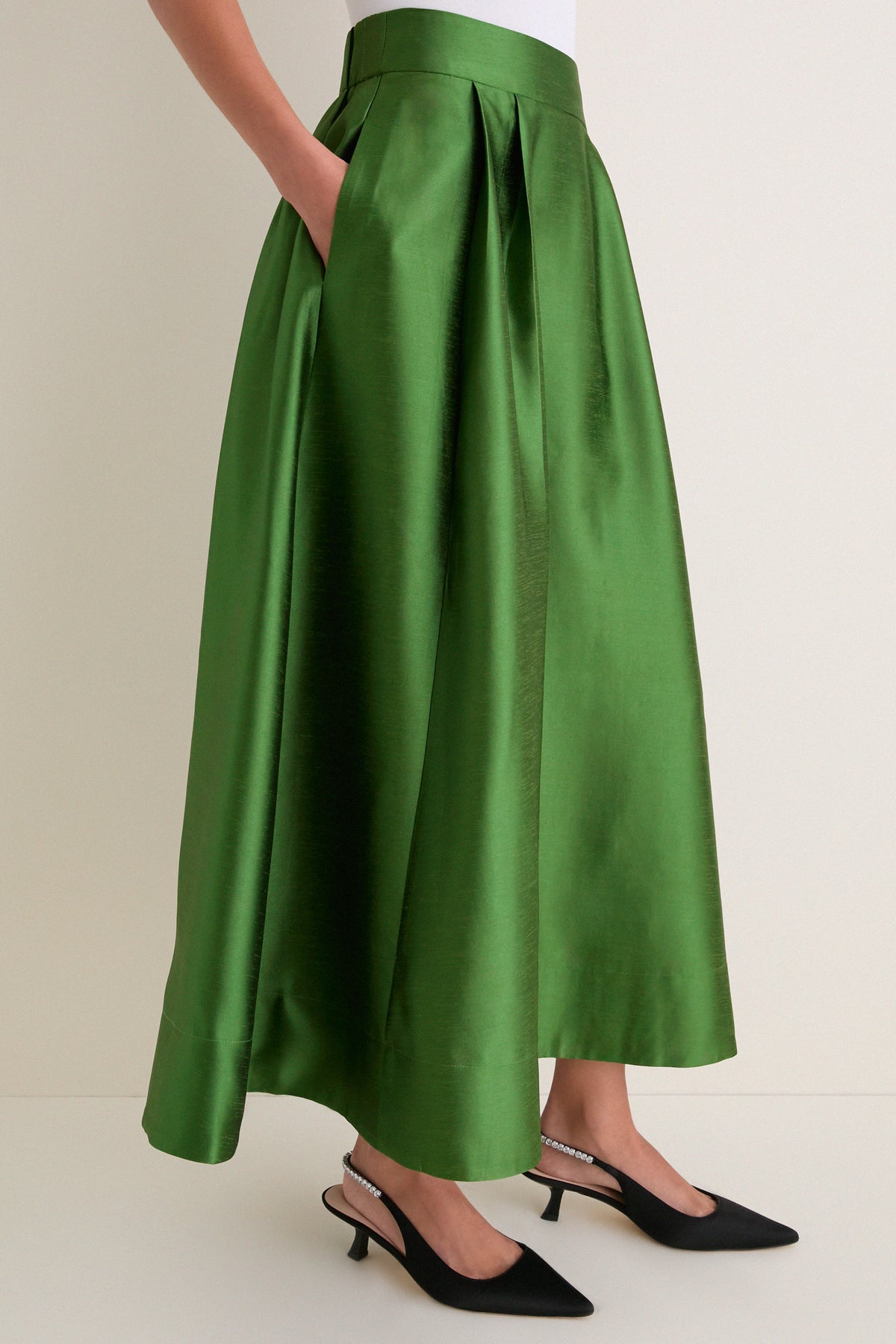 Green Dupioni Kendall Skirt