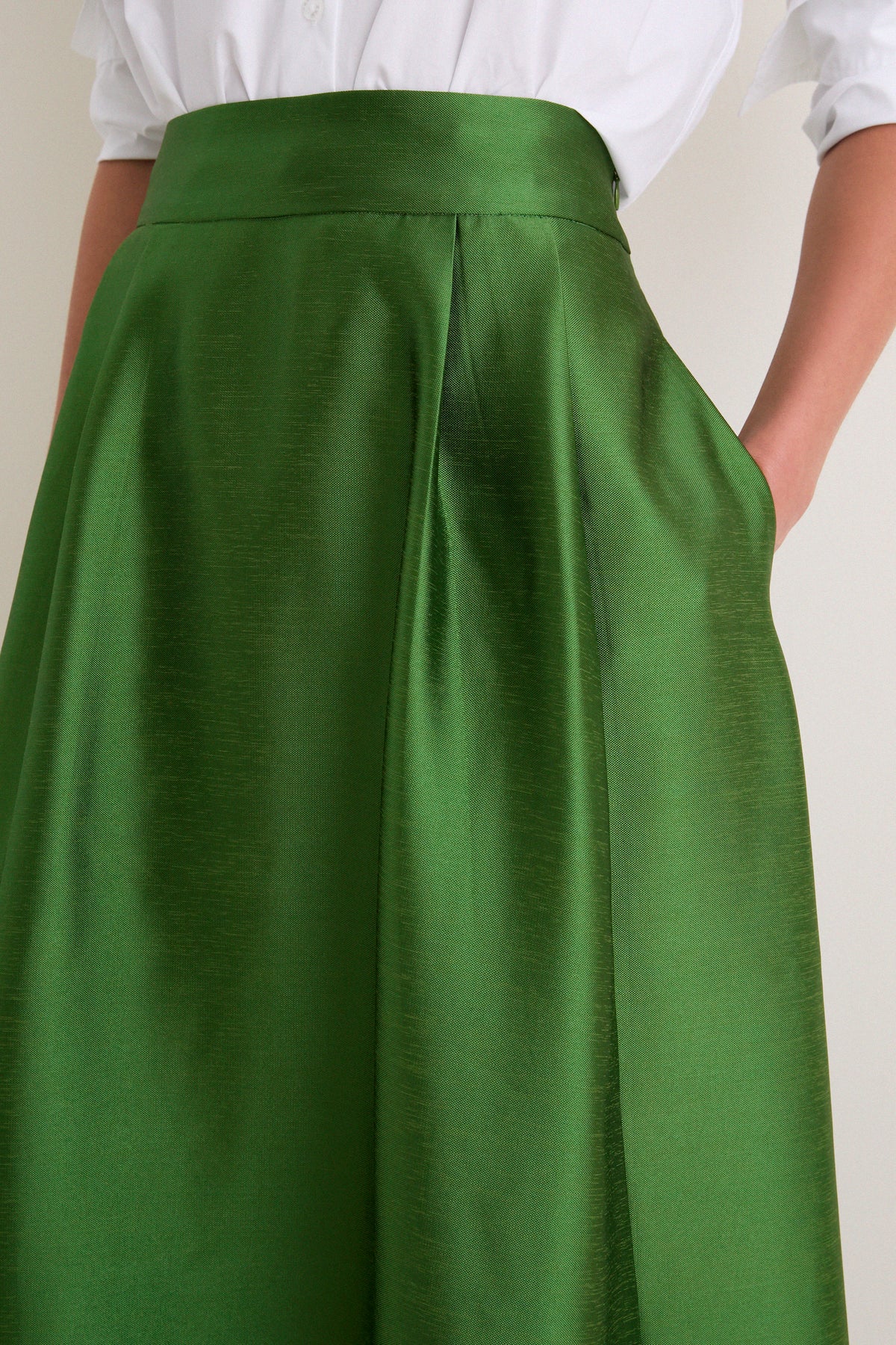 Green Dupioni Kendall Skirt