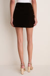Dark Brown Velvet Opal Straight Mini Skirt