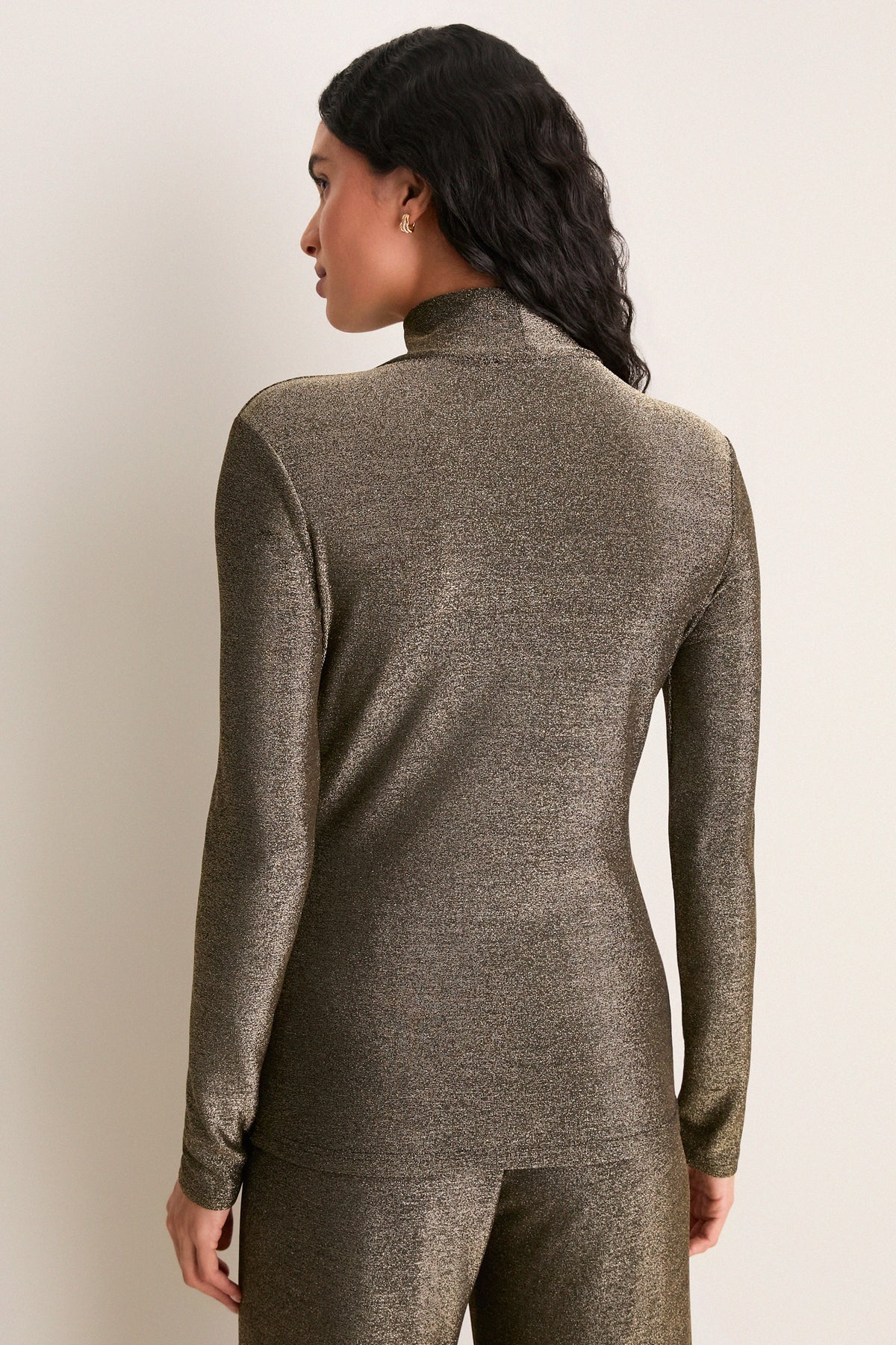 Gold Metallic Ellory Turtleneck