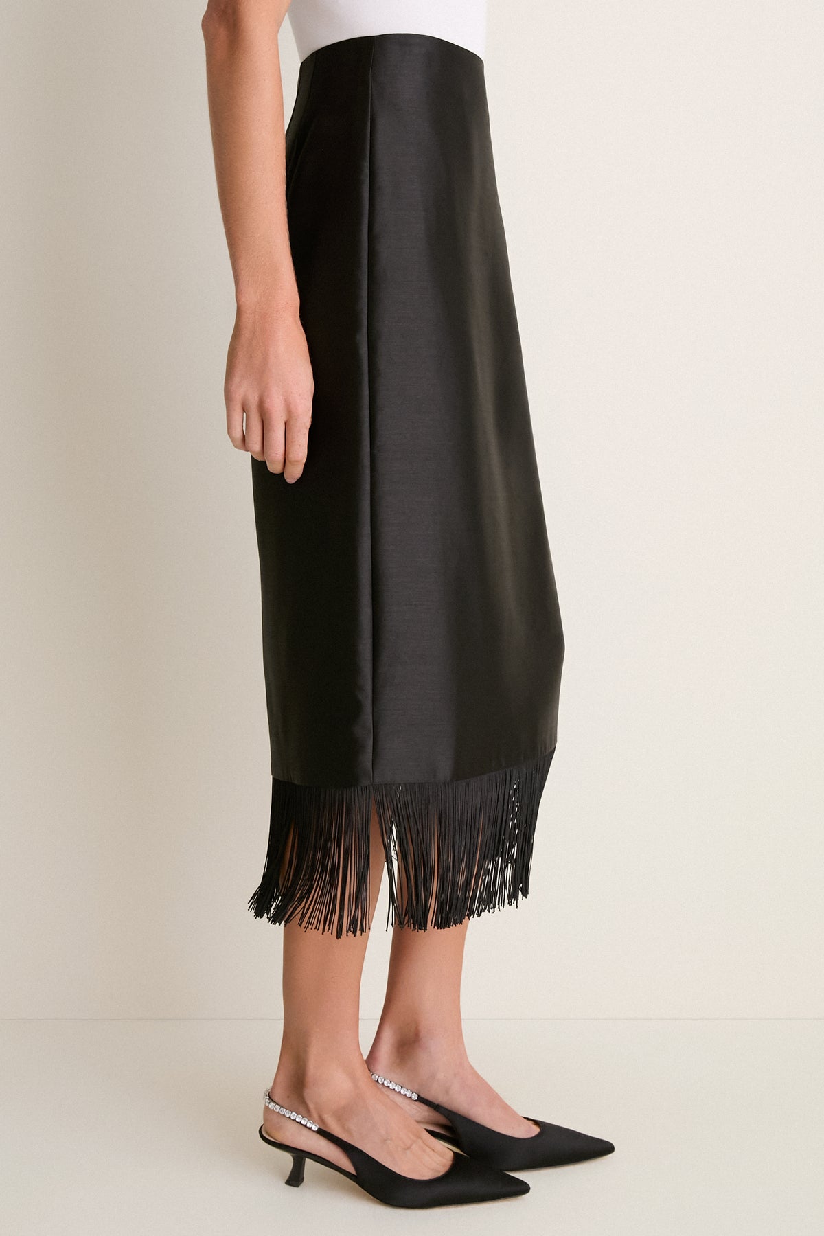 Black Tassel Carnegie Midi Skirt