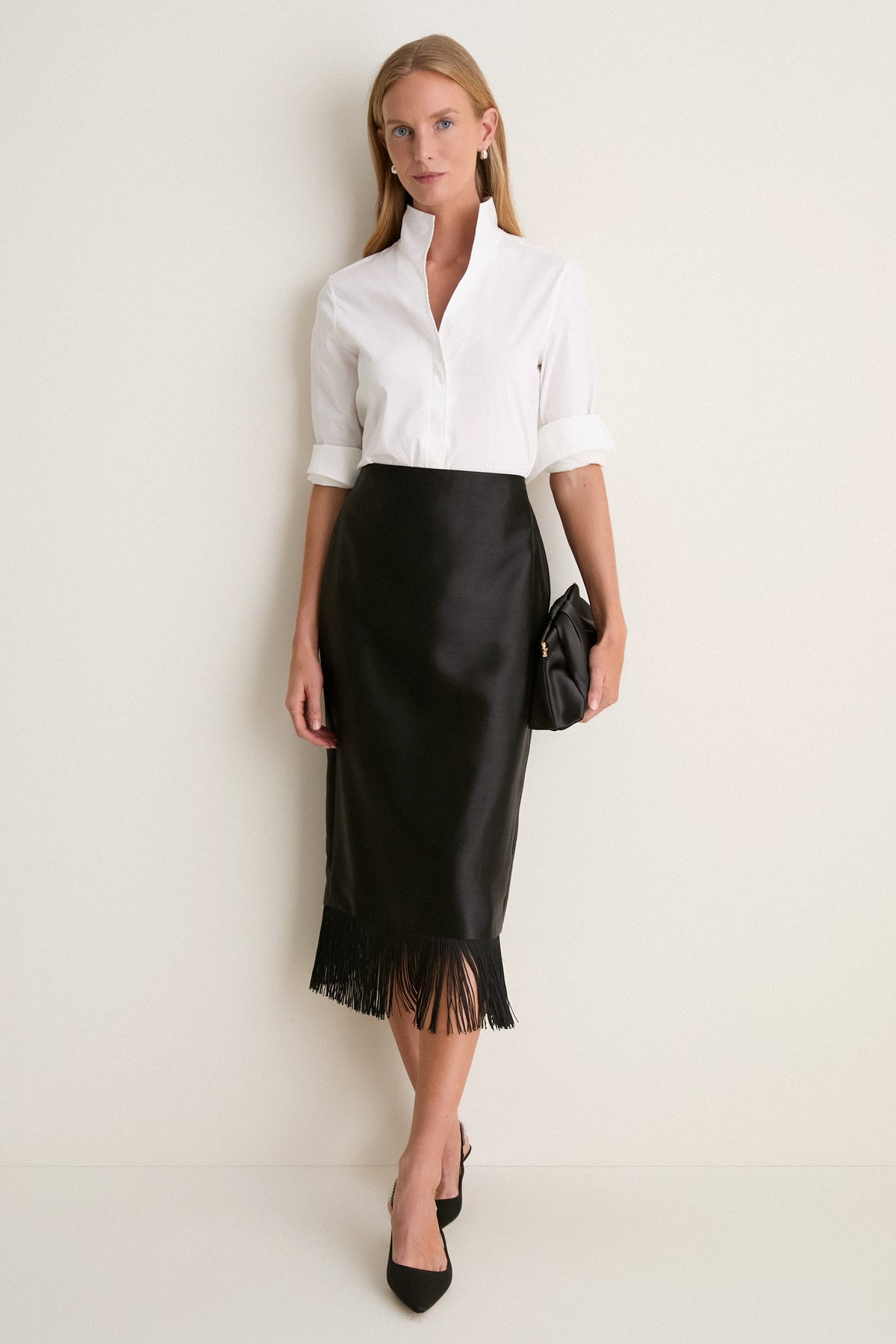 Black Tassel Carnegie Midi Skirt