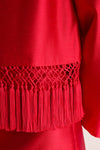 Red Dupioni Maxine Tassel Top