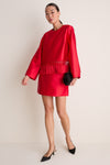 Red Dupioni Maxine Tassel Top