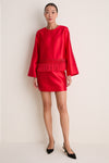 Red Dupioni Maxine Tassel Top