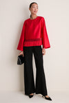 Red Dupioni Maxine Tassel Top