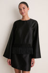 Black Dupioni Maxine Tassel Top