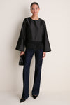 Black Dupioni Maxine Tassel Top