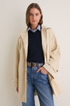 Khaki Drew Mid-Length Trench Coat