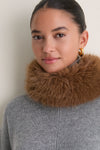 Gray Wool Cashmere Fur Collar Janet Poncho