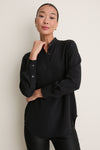 Black Silk Gillian Tuxedo Shirt